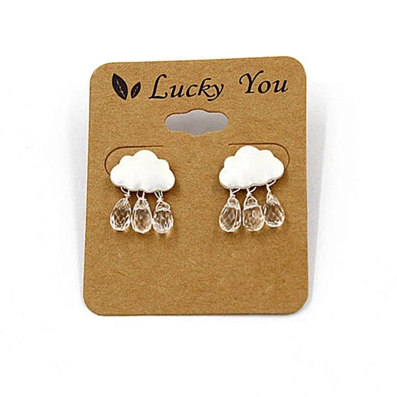 NWT Matte Silver Rain Cloud Post Earrings - Picture 2 of 3
